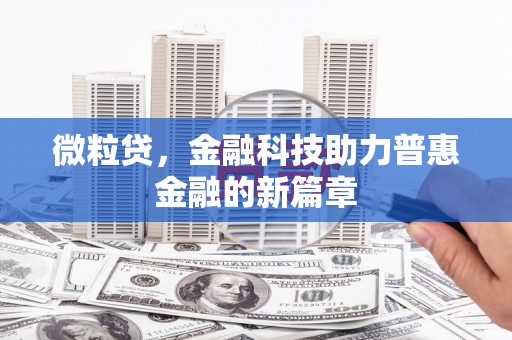 民和微粒贷，金融科技助力普惠金融的新篇章