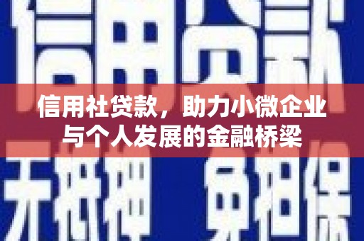 民和信用社贷款，助力小微企业与个人发展的金融桥梁