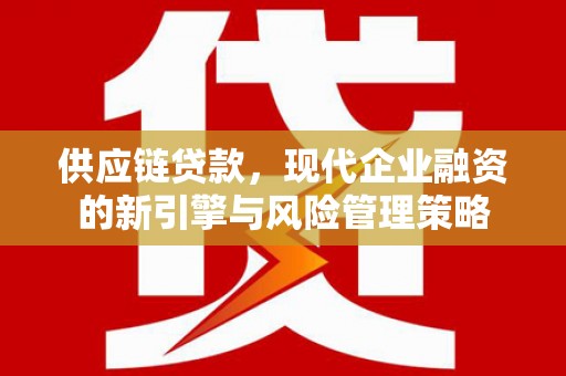 民和供应链贷款，现代企业融资的新引擎与风险管理策略