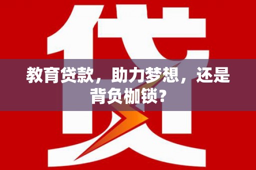 民和教育贷款，助力梦想，还是背负枷锁？