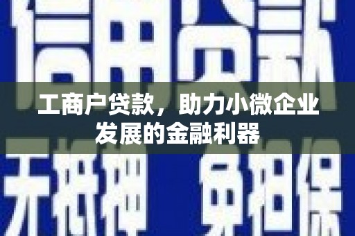 民和工商户贷款，助力小微企业发展的金融利器
