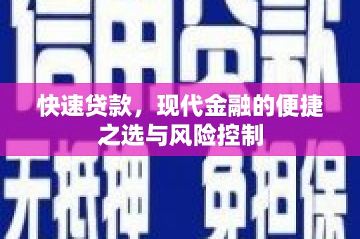 民和快速贷款，现代金融的便捷之选与风险控制