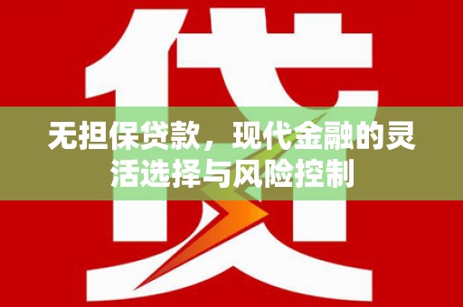 民和无担保贷款，现代金融的灵活选择与风险控制