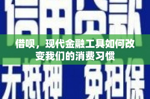 民和借呗，现代金融工具如何改变我们的消费习惯