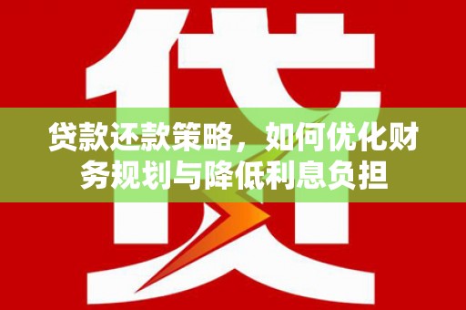 民和贷款还款策略，如何优化财务规划与降低利息负担