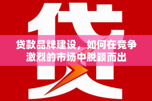 民和贷款品牌建设，如何在竞争激烈的市场中脱颖而出