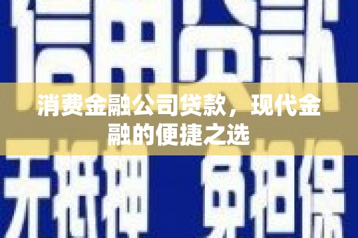 民和消费金融公司贷款，现代金融的便捷之选