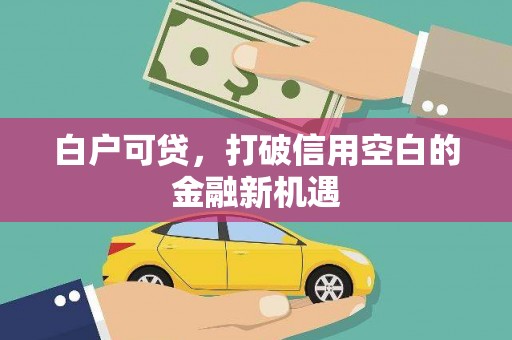民和白户可贷，打破信用空白的金融新机遇