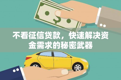 民和不看征信贷款，快速解决资金需求的秘密武器
