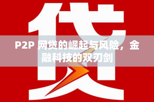 民和P2P 网贷的崛起与风险，金融科技的双刃剑
