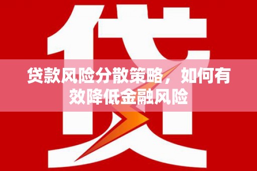 民和贷款风险分散策略，如何有效降低金融风险