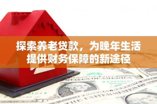 民和探索养老贷款，为晚年生活提供财务保障的新途径