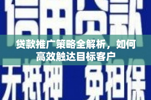 民和贷款推广策略全解析，如何高效触达目标客户