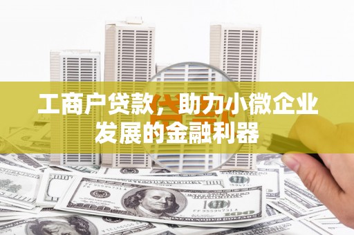 民和工商户贷款，助力小微企业发展的金融利器