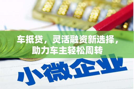 民和车抵贷，灵活融资新选择，助力车主轻松周转
