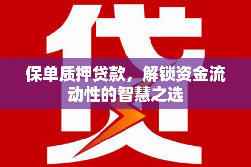 民和保单质押贷款，解锁资金流动性的智慧之选