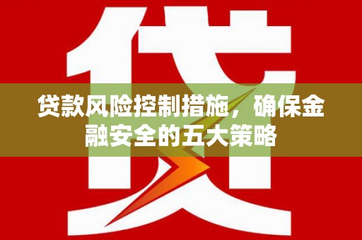 民和贷款风险控制措施，确保金融安全的五大策略