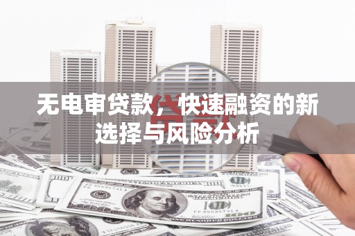 民和无电审贷款，快速融资的新选择与风险分析