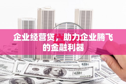 民和企业经营贷，助力企业腾飞的金融利器