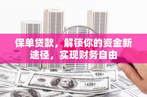 民和保单贷款，解锁你的资金新途径，实现财务自由