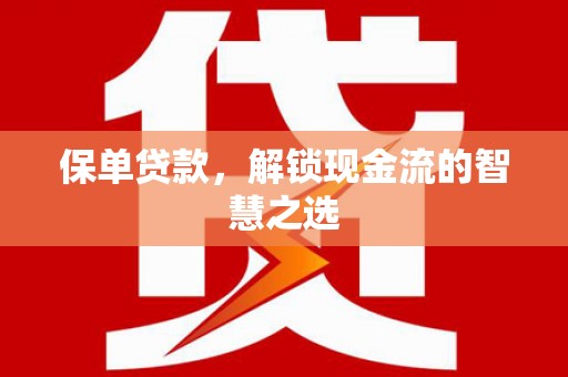 民和保单贷款，解锁现金流的智慧之选