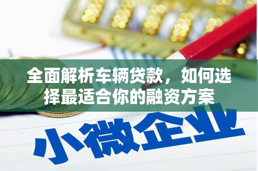 民和全面解析车辆贷款，如何选择最适合你的融资方案