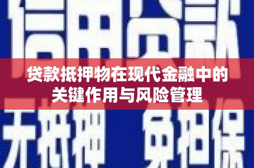 民和贷款抵押物在现代金融中的关键作用与风险管理