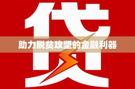 民和助力脱贫攻坚的金融利器