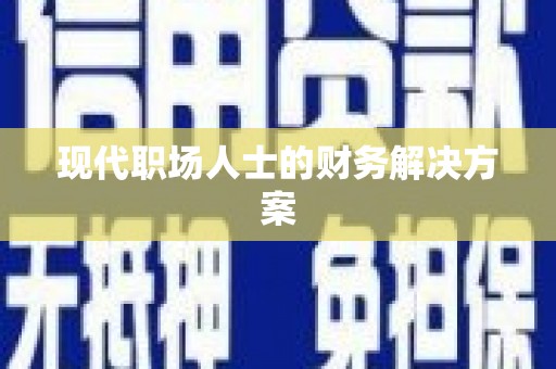 民和现代职场人士的财务解决方案